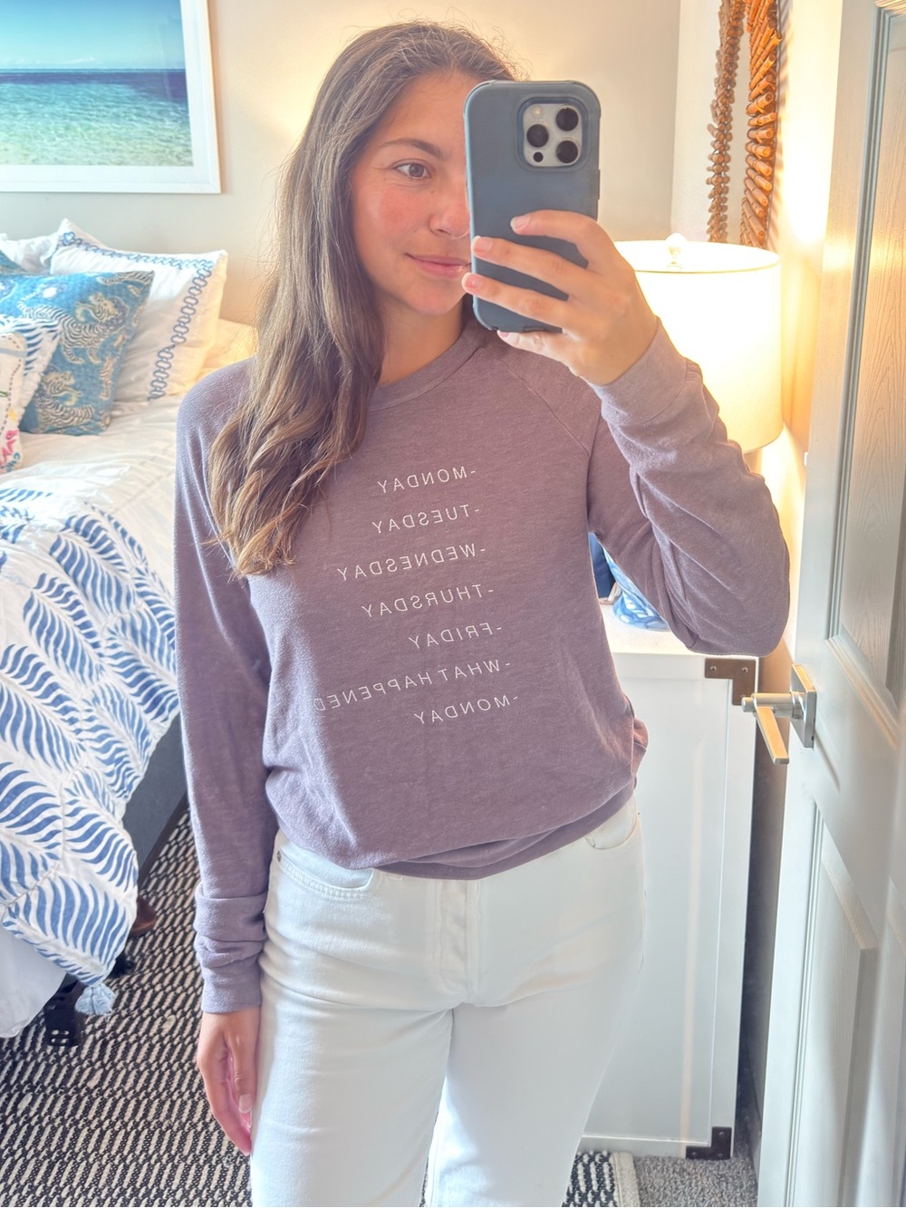 Good hYOUman Mauve Long-Sleeve Graphic Sweatshirt